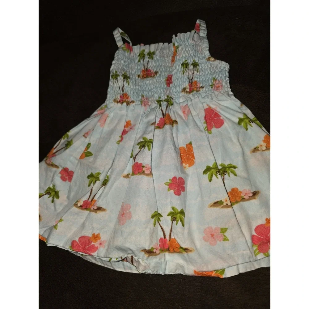 Gymboree layette line hula baby dress hat size 0 3 months palm tree